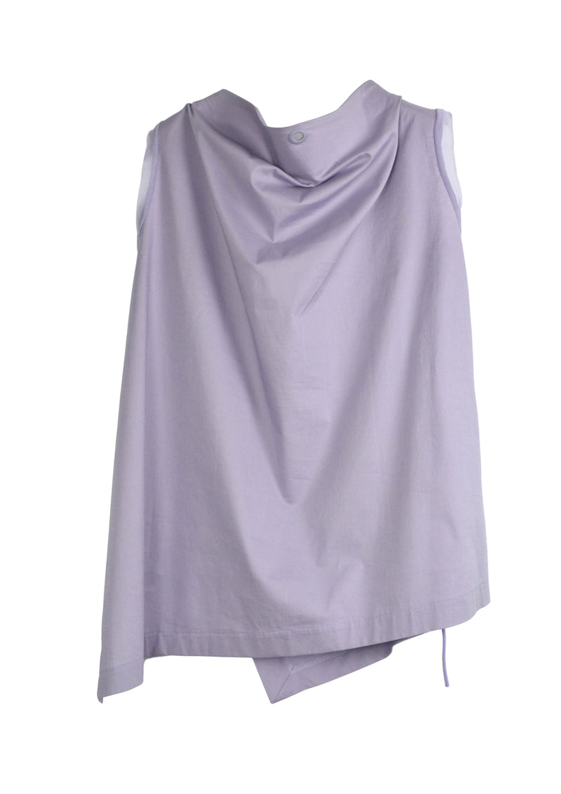 SLEEVELESS TOP WITH STANDING COLLAR - LAVENDER