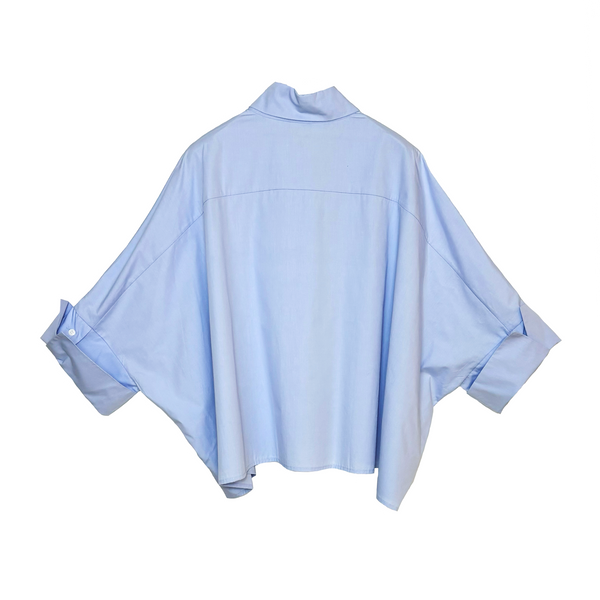 CHEMISE OVERSIZED "SQUARE" - BLEU CIEL