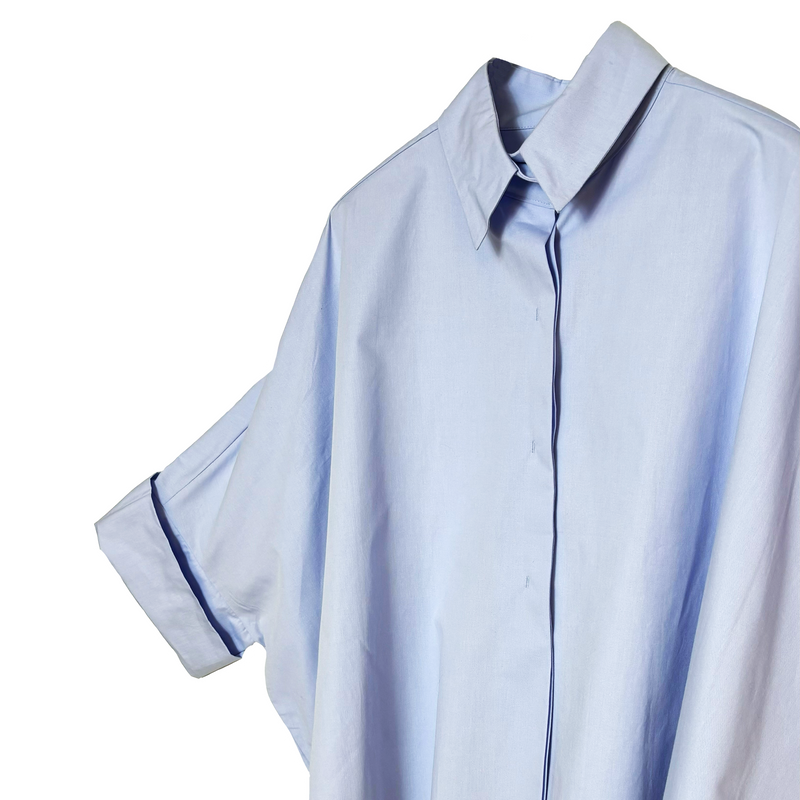 CHEMISE OVERSIZED "SQUARE" - BLEU CIEL