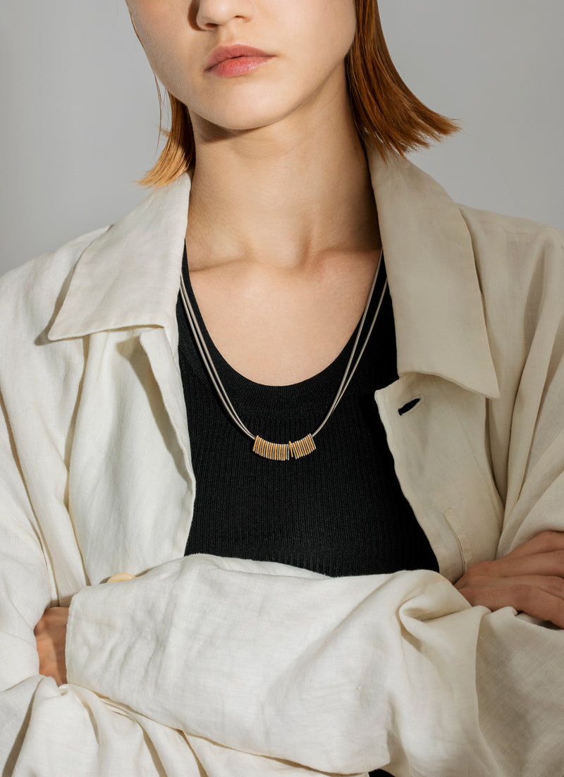 N2 NECKLACE - STEEL/GOLD